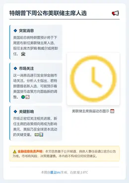 特朗普下周公布美联储主席人选