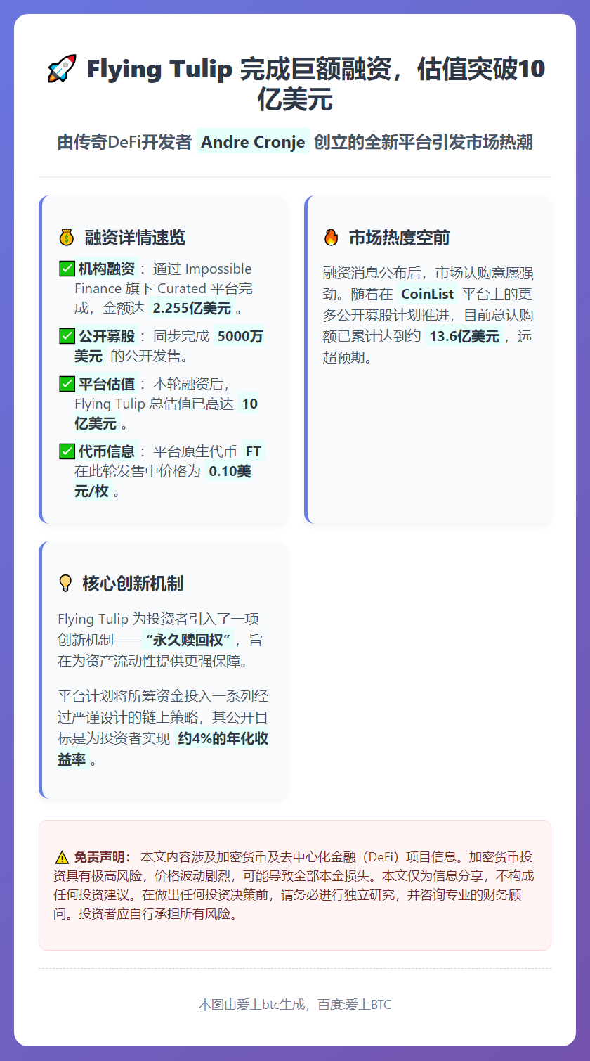 Flying Tulip再融资7550万美元 估值10亿美元