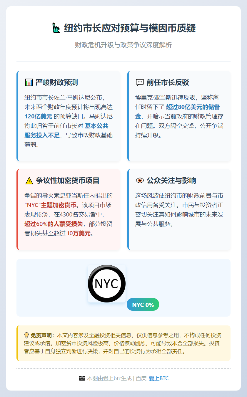 纽约市长应对预算与模因币质疑