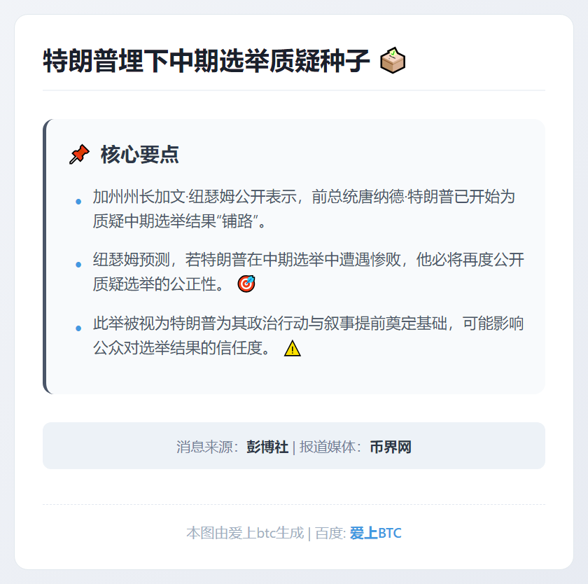 特朗普埋下中期选举质疑种子
