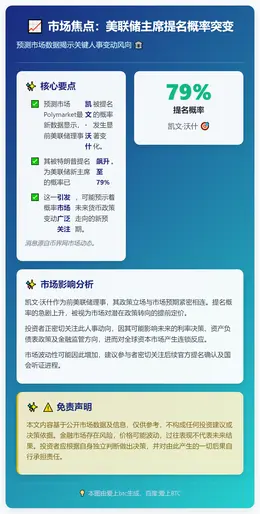 Kevin Warsh提名美联储主席概率升至79%