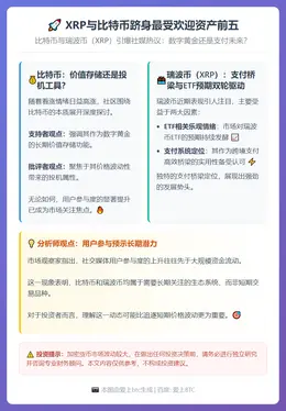 XRP与比特币跻身最受欢迎资产前五