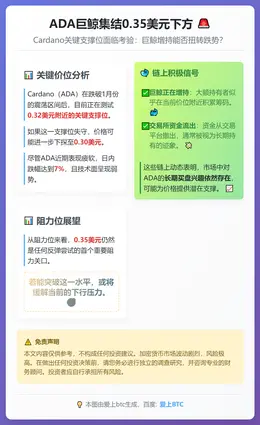 ADA巨鲸集结0.35美元下方