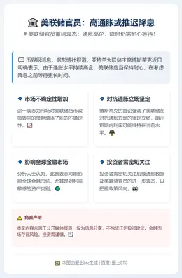 美联储官员：高通胀或推迟降息