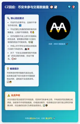 CZ回应：币安未参与交易致崩盘