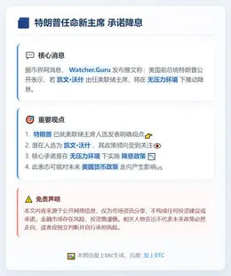 特朗普任命新主席 承诺降息