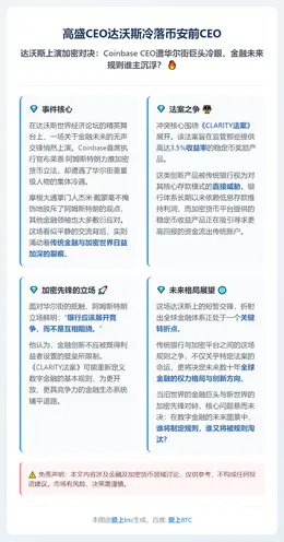 高盛CEO达沃斯冷落币安前CEO