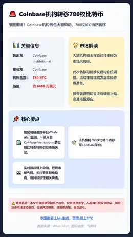 Coinbase机构转移780枚比特币