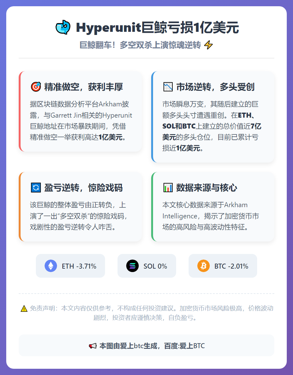 Hyperunit巨鲸亏损1亿美元