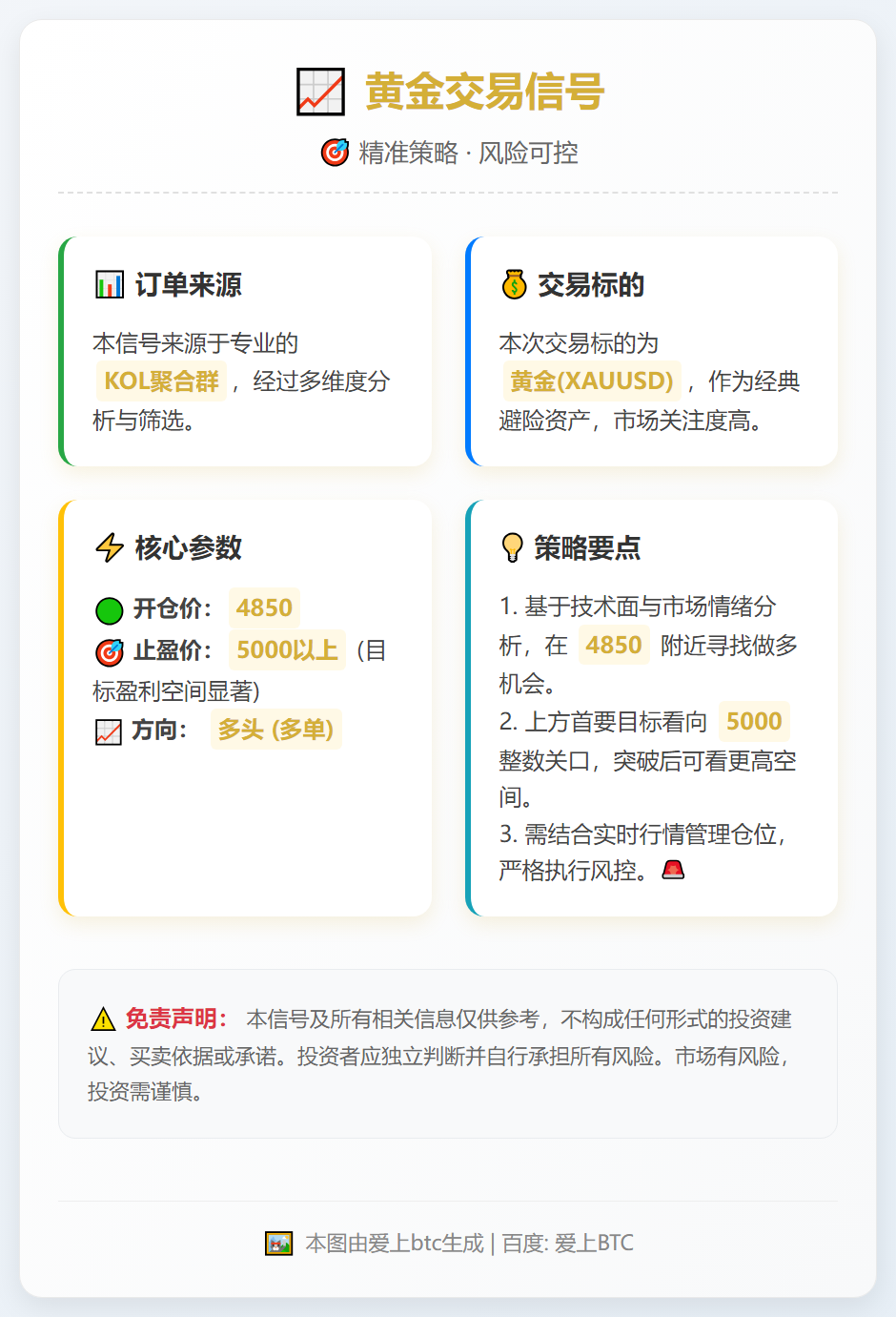 黄金多单4850止盈5000+