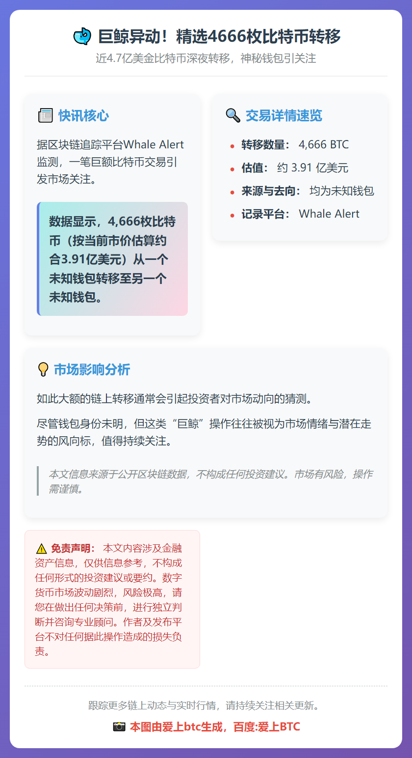 精选4666枚比特币转移