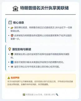 特朗普提名沃什执掌美联储