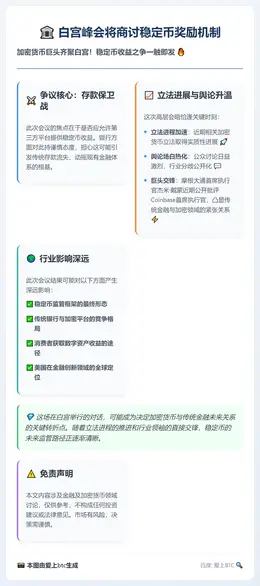 白宫峰会将商讨稳定币奖励机制