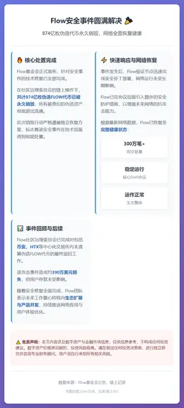 Flow销毁874亿伪造代币，安全修复完成