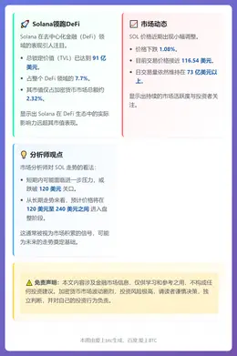 Solana领跑DeFi，SOL承压前行