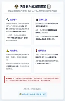 沃什卷入爱泼斯坦案
