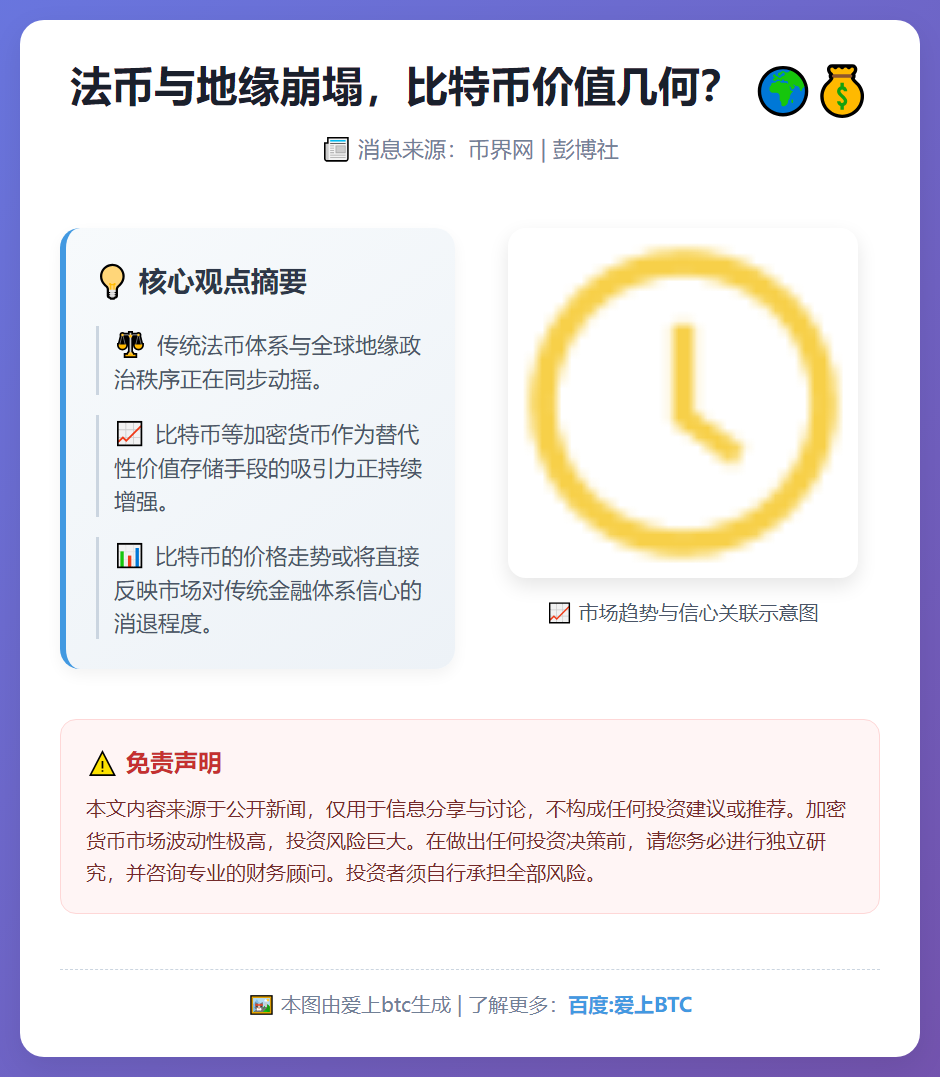 法币与地缘崩塌，比特币价值几何？
