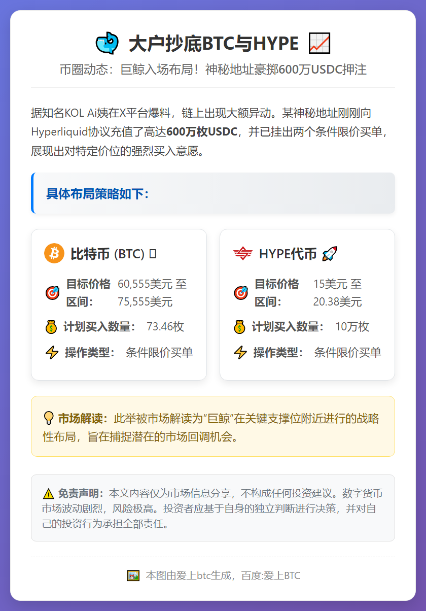 大户抄底BTC与HYPE