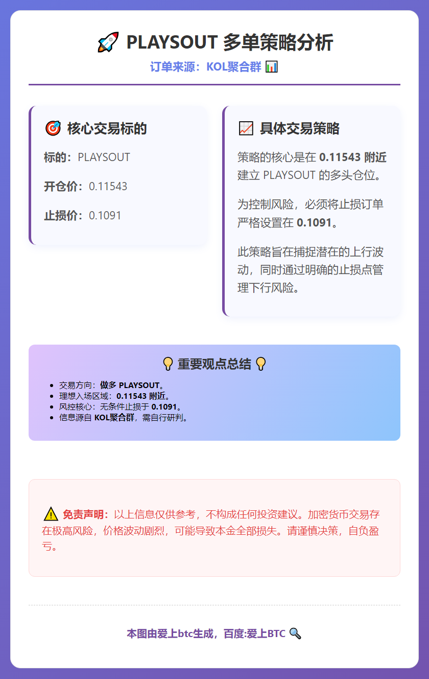 PLAYSOUT多单策略