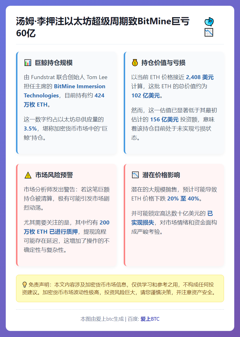 汤姆·李押注以太坊超级周期致BitMine巨亏60亿