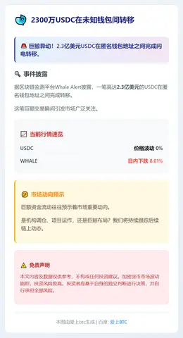 2300万USDC在未知钱包间转移
