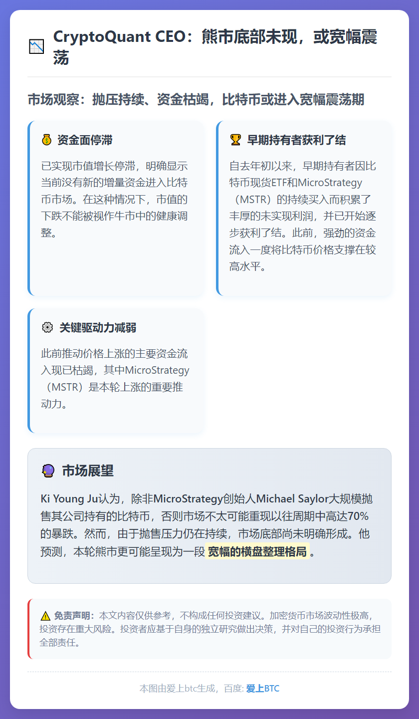CryptoQuant CEO：熊市底部未现，或宽幅震荡