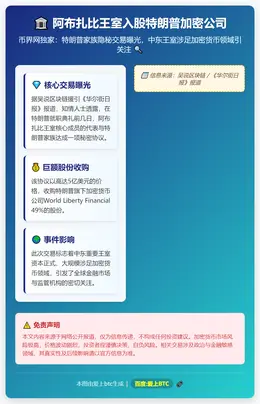 阿布扎比王室入股特朗普加密公司