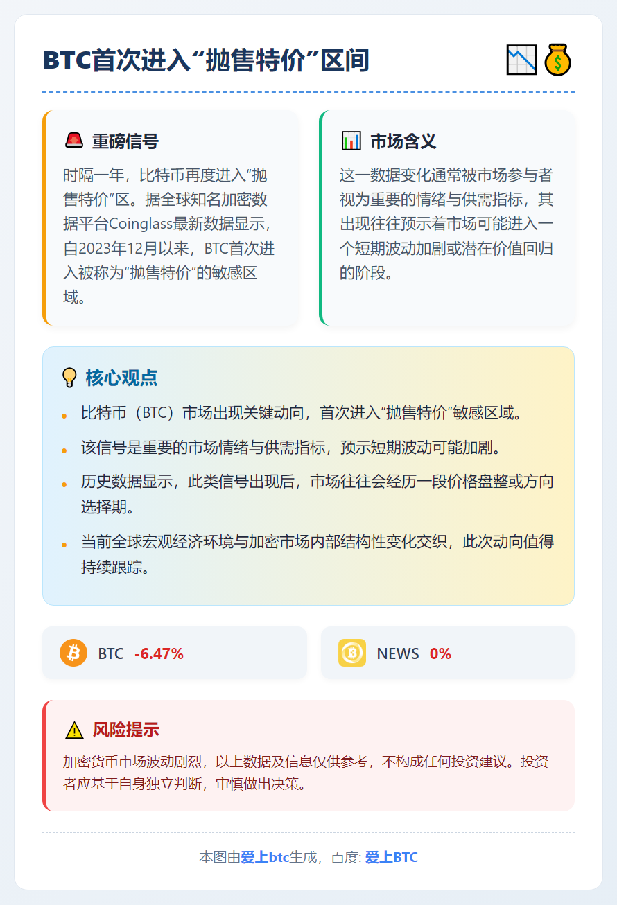 BTC首次进入“抛售特价”区间