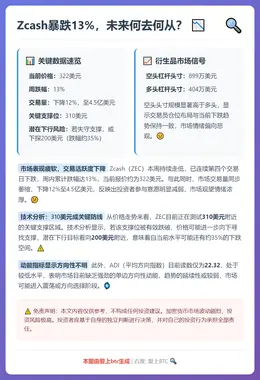 Zcash暴跌13%，未来何去何从？