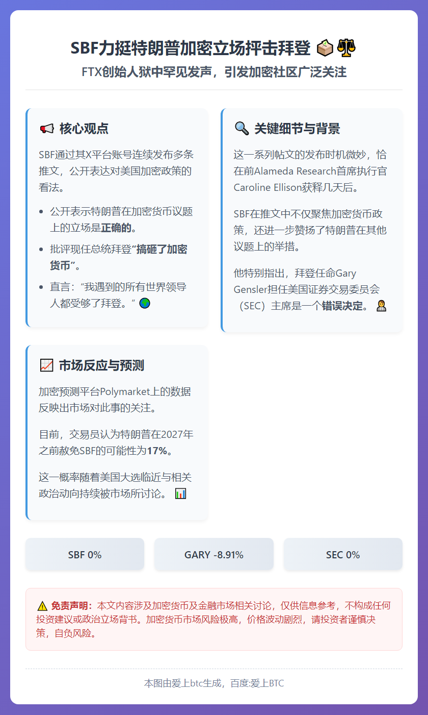 SBF力挺特朗普加密立场抨击拜登