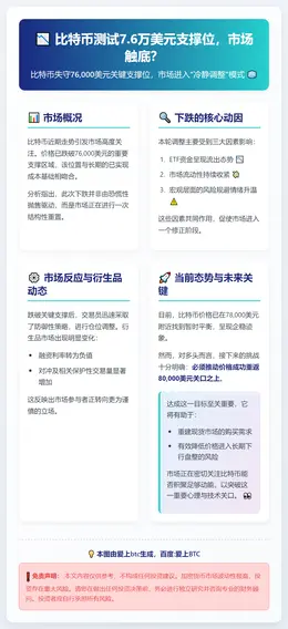 比特币测试7.6万美元支撑位，市场触底？