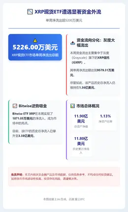XRP现货ETF周流出5226万美元