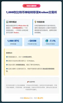 1080枚比特币转入Kraken