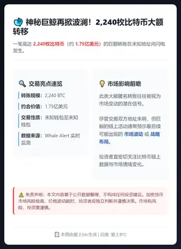 240枚比特币大额转移