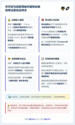 华尔街与加密领袖华盛顿会晤 透明法案命运待决