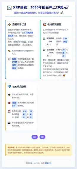 XRP暴跌：2030年能否冲上20美元？
