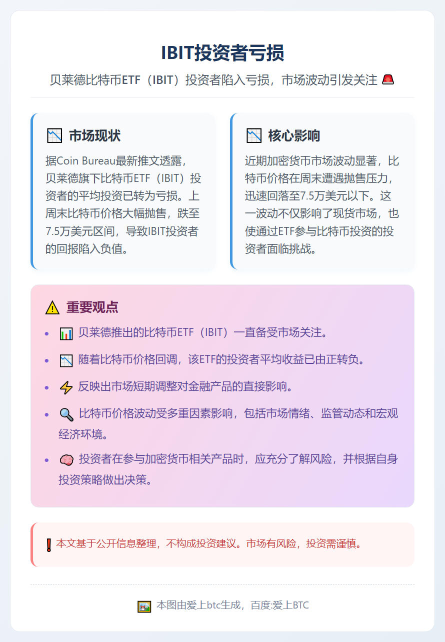 IBIT投资者亏损