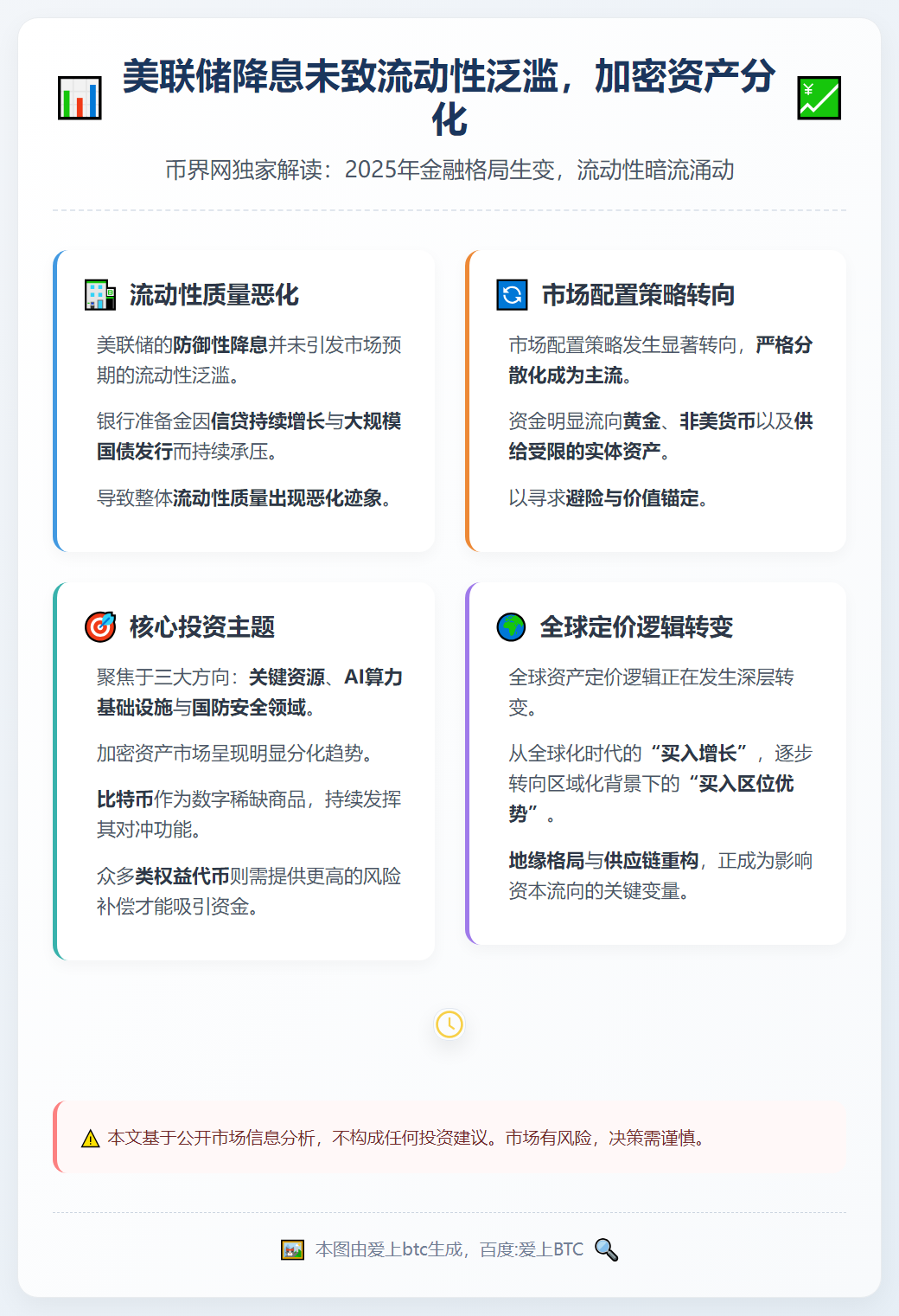 美联储降息未致流动性泛滥，加密资产分化