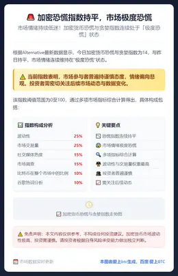 加密恐慌指数持平，市场极度恐慌