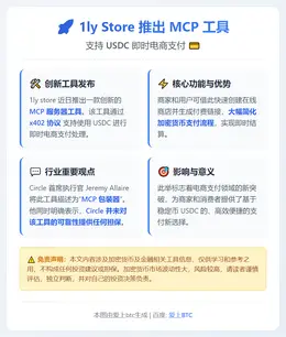 1ly Store推MCP工具 支持USDC支付