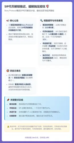 $IP代币解锁推迟，缓解抛压担忧