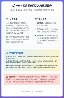 USDC期货做市商引入与权重提升