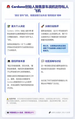 Cardano创始人抛售豪车战机封存私人飞机