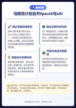 马斯克计划合并SpaceX与xAI