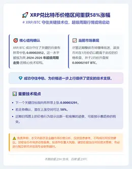 XRP兑比特币价格区间重获58%涨幅