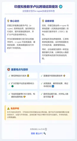 印度拟推数字卢比跨境结算提效