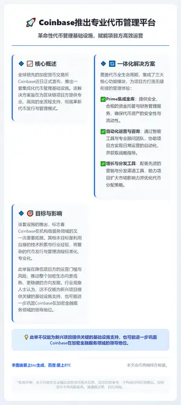 Coinbase推出专业代币管理平台