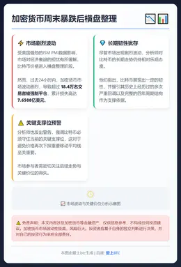 加密货币周末暴跌后横盘整理