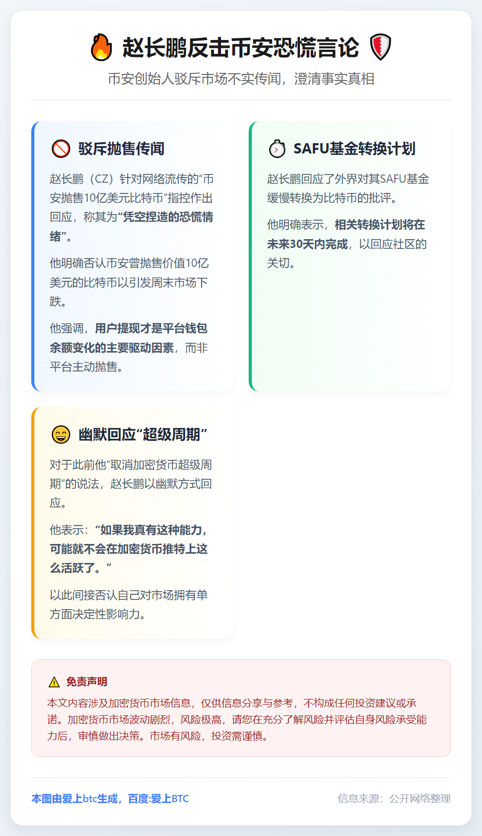 赵长鹏反击币安恐慌言论