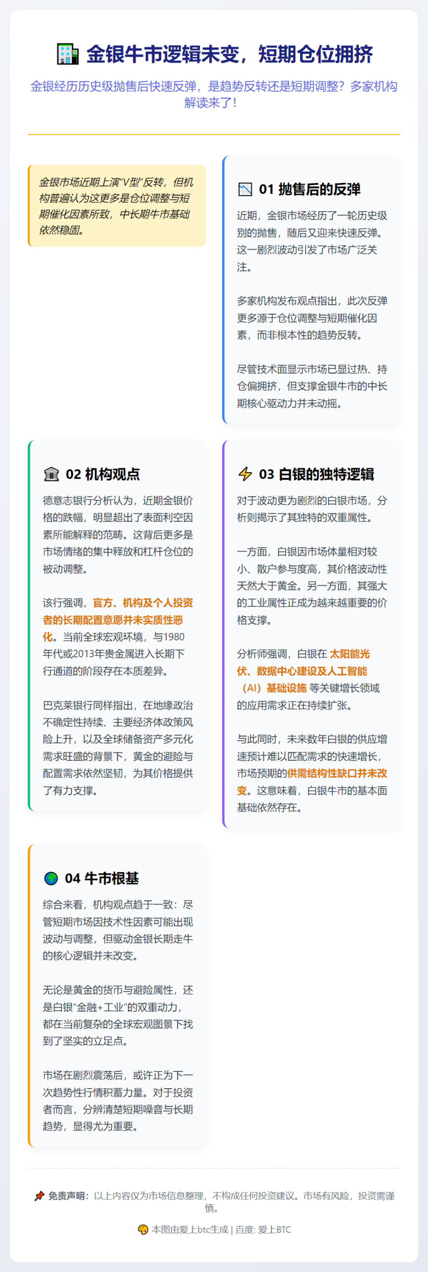 金银牛市逻辑未变，短期仓位拥挤